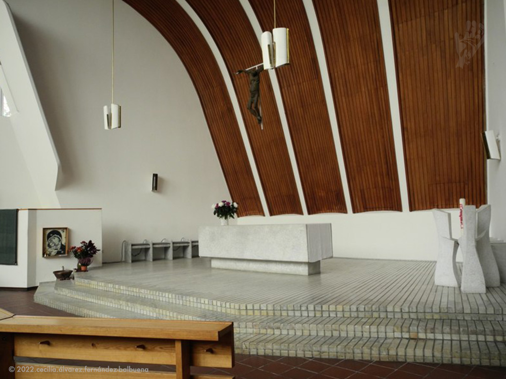 a haven of peace is a church designed by Alvar Aalto in an industrial city such as Wolfsburg